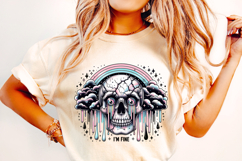 I&#039;m Fine Skeleton PNG, Funny Skeleton PNG, Sarcastic Skull Product Image 2