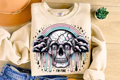 I'm Fine Skeleton PNG, Funny Skeleton PNG, Sarcastic Skull Product Image 1