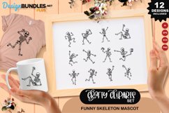 Funny Skeleton Mascot Clipart Set Product Image 1