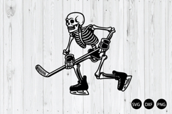 Funny Skeleton Playing Ice Hockey SVG, Ice Hockey SVG Product Image 1
