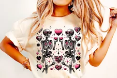 Skeleton Valentine PNG, Valentine's Day Funny Skeleton PNG Product Image 1