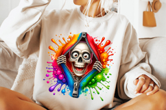 3D Zipper Skeleton PNG, Funny Skeleton PNG, Sarcastic Skull Product Image 2