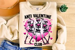 Anti Valentine Club PNG, Valentine&#039;s Day Funny Skeleton PNG Product Image 3