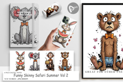 Funny Skinny Safari Summer Digital Paper Product Image 1