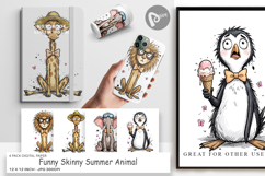 Funny Skinny Summer Animal Digital Paper Product Image 1