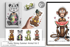 Funny Skinny Summer Animal Digital Paper Product Image 1