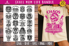 Funny Skull Mom Life SVG Motherhood Bundle