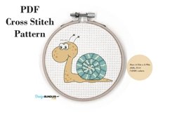 Funny Snail Cross Stitch Pattern PDF File Product Image 1