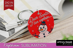 Funny Snowman Xmas Keychain PNG Christmas Keychain Product Image 1