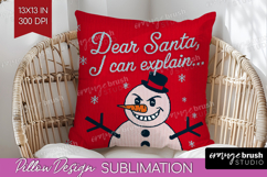 Funny Snowman Xmas Pillow Sublimation Christmas Pillow Cover Product Image 1