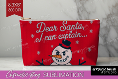 Funny Snowman Xmas Cosmetic Bag Christmas Makeup Bag PNG Product Image 1