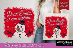 Funny Snowman Xmas Tote Bag Christmas Tote Bag PNG Product Image 1