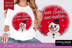 Funny Snowman Xmas Round Tshirt Background Christmas PNG Product Image 1