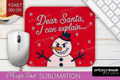 Funny Snowman Xmas Mouse Pad Sublimation Christmas Mousepad Product Image 1