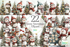 Funny Snowman Clipart Product Image 1