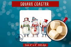 Funny snowmen sublimation Square christmas coaster