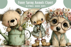 Funny Spring Animals Clipart Product Image 1