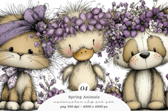 Funny Spring Animals Clipart Product Image 1