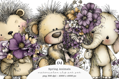 Funny Spring Animals Clipart Product Image 1