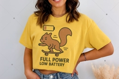 Funny Squirrel PNG, Full Power Low Battery PNG, Sarcastic Product Image 3