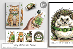 Funny St Patricks Animal Digital Paper Product Image 1