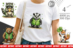 Funny St Patricks Animal Sublimation Product Image 1