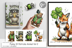 Funny St Patricks Animal Digital Paper Product Image 1