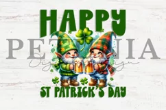 funny st patricks day gnome png clipart being used as a st patricks day sublimation print