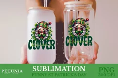 funny st patricks day gnome png clipart being used as a st patricks day glass can print