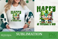 funny st patricks day gnome png clipart being used as a st patricks day shirt print