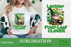 funny st patricks day gnome png clipart being used as a st patricks day shirt print