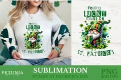 FUNNY ST PATRICKS CLIPART BEING USED AS A SUBLIMATION SHIRT
