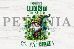 funny st patricks day gnome png clipart being used as a st patricks day sublimation print