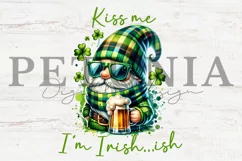 funny st patricks day gnome png clipart being used as a st patricks day sublimation print