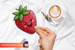 Funny Strawberry Sticker, Kawaii Strawberry Sticker Product Image 1