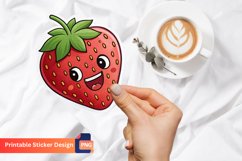 Funny Strawberry Sticker, Kawaii Strawberry Sticker Product Image 1