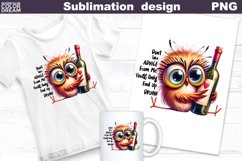 Funny Bird Wine Sublimation | Sarcastic Quote T Shirt Design Product Image 1