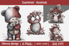 Funny Summer Animal Clipart Product Image 1