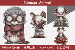 Funny Summer Animal Clipart Product Image 1