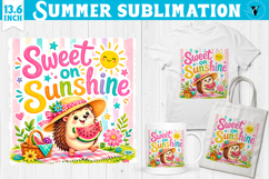Summer beach sublimation | Funny hedgehog, sweet on sunshine Product Image 1