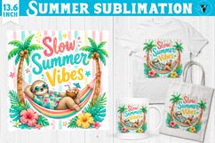 Summer beach sublimation | Funny sloth slow summer vibes Product Image 1