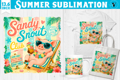 Summer Sublimation Bundle PNG | Funny Summer Animals Clipart Product Image 9