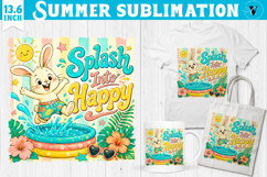 Summer beach sublimation | Splash into happy, funny bunny Product Image 1
