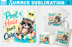 Summer Sublimation Bundle PNG | Funny Summer Animals Clipart Product Image 15
