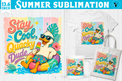 Summer Sublimation Bundle PNG | Funny Summer Animals Clipart Product Image 16