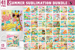 Summer Sublimation Bundle PNG | Funny Summer Animals Clipart Product Image 1