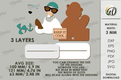 Funny Summer Animal Stand Laser Cut. Beaver SVG Product Image 2