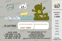 Funny Summer Animal Stand Laser Cut. Frog SVG Product Image 2