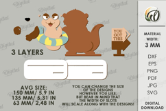 Funny Summer Animal Stand Laser Cut. Otter SVG Product Image 2