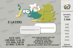 Funny Summer Animal Stand Laser Cut. Turtle SVG Product Image 2